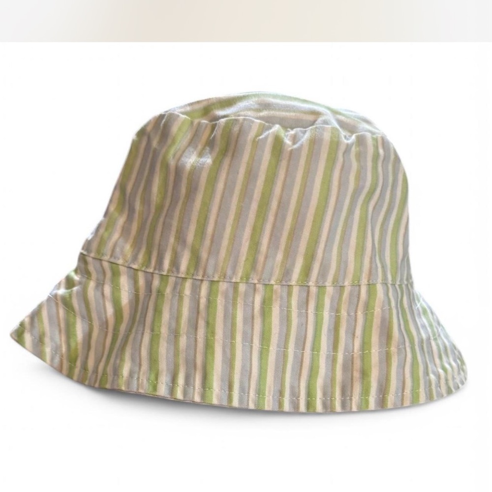 Striped Green and White Baby Bucket Hat